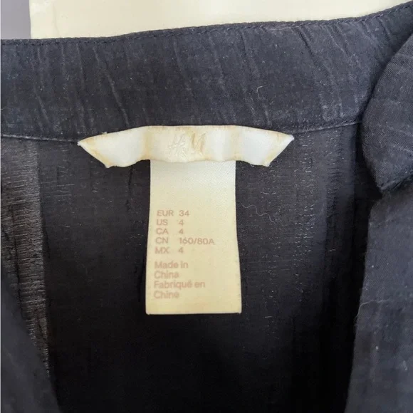 H&M Black Tunic Dress Small 4 6 - Picture 3 of 3